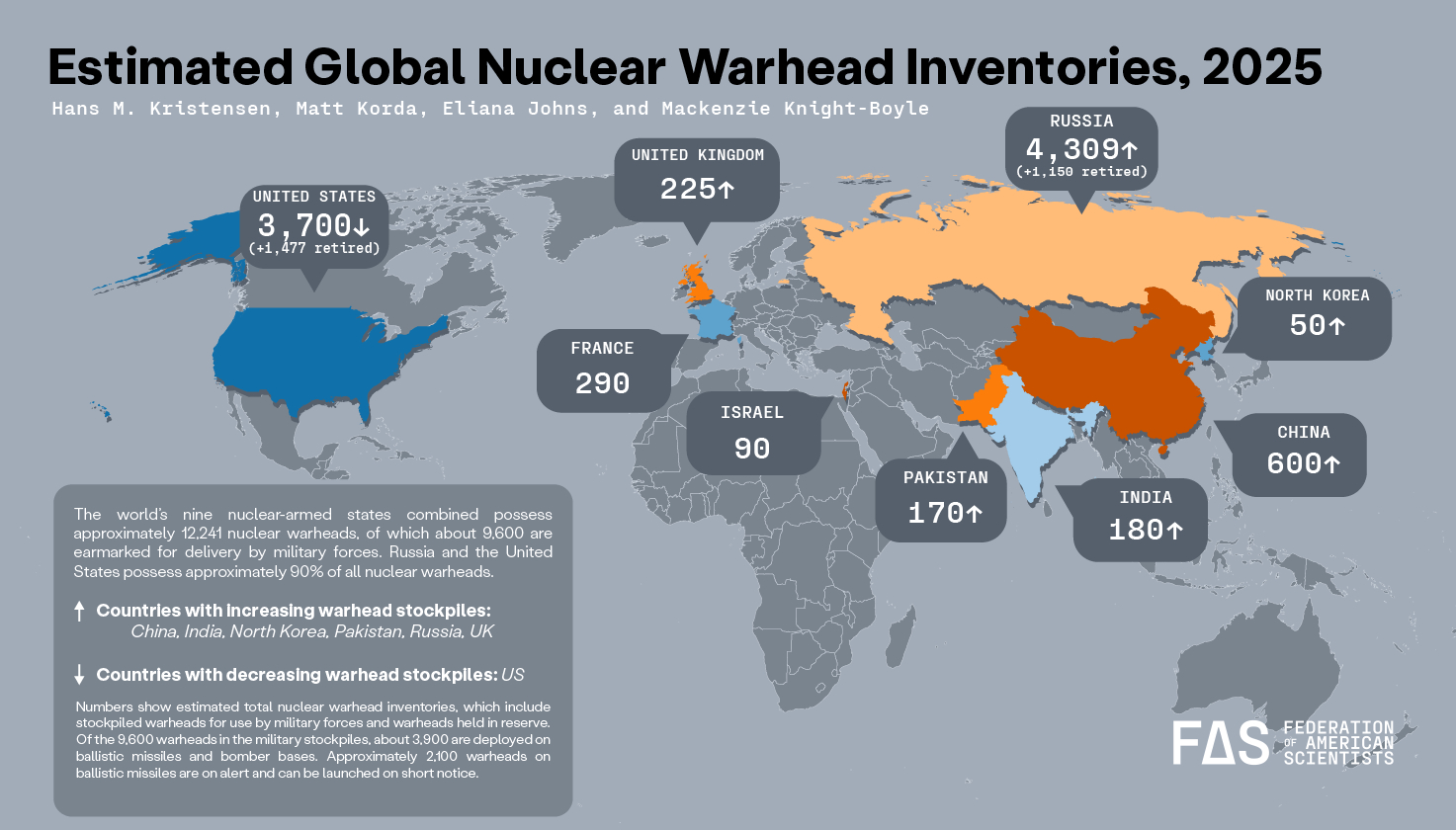 Status Of World Nuclear Forces - Federation Of American Scientists for Printable USA Nuclear Target Map