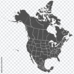Stock Vektorgrafik „Map Of North America. Detailed Map Of North For Printable Map Of The USA And Canada