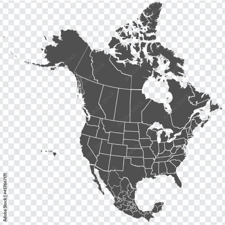 Printable Map of the USA and Canada