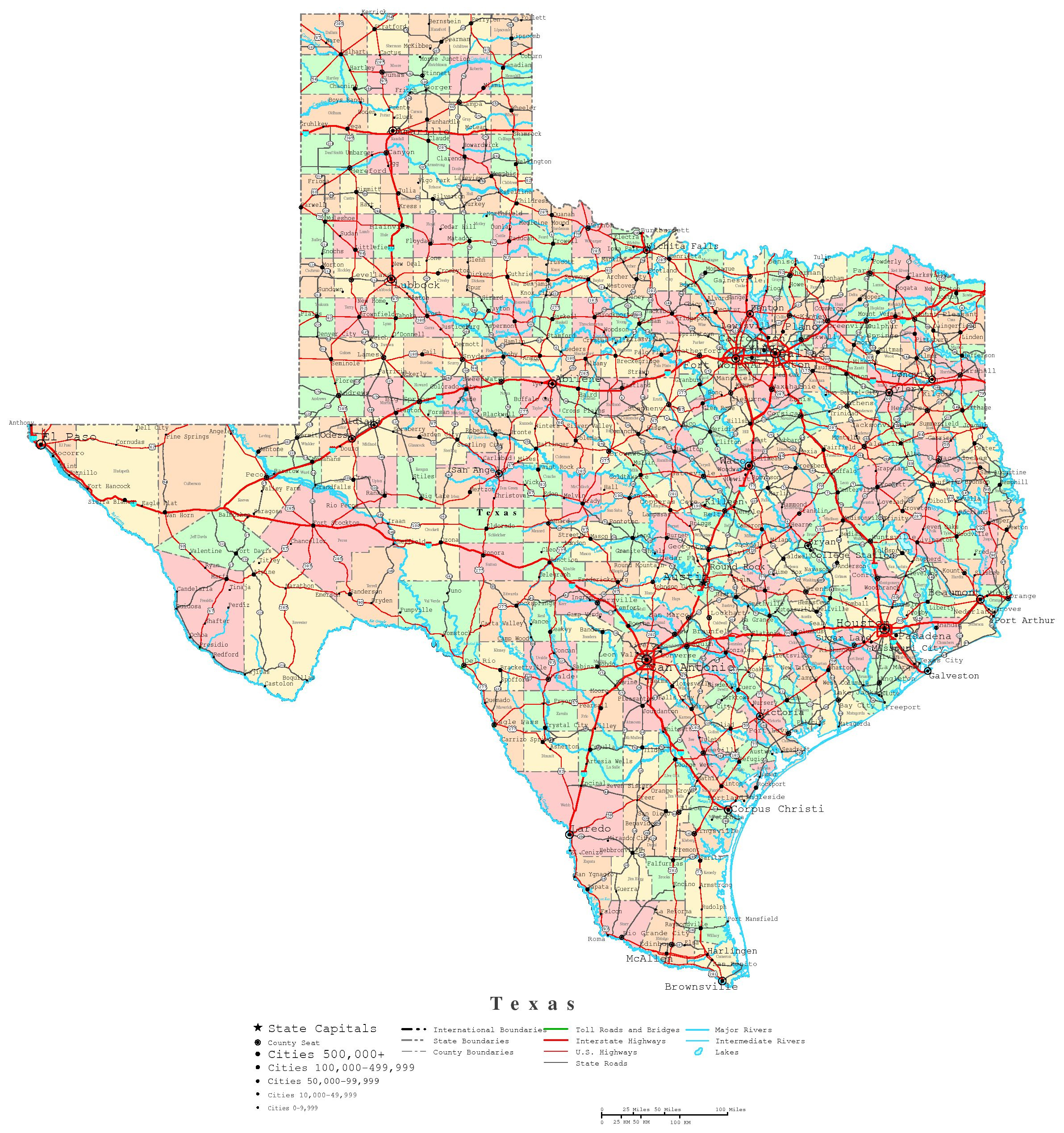 Texas Printable Map with Map Of Texas Usa Printable