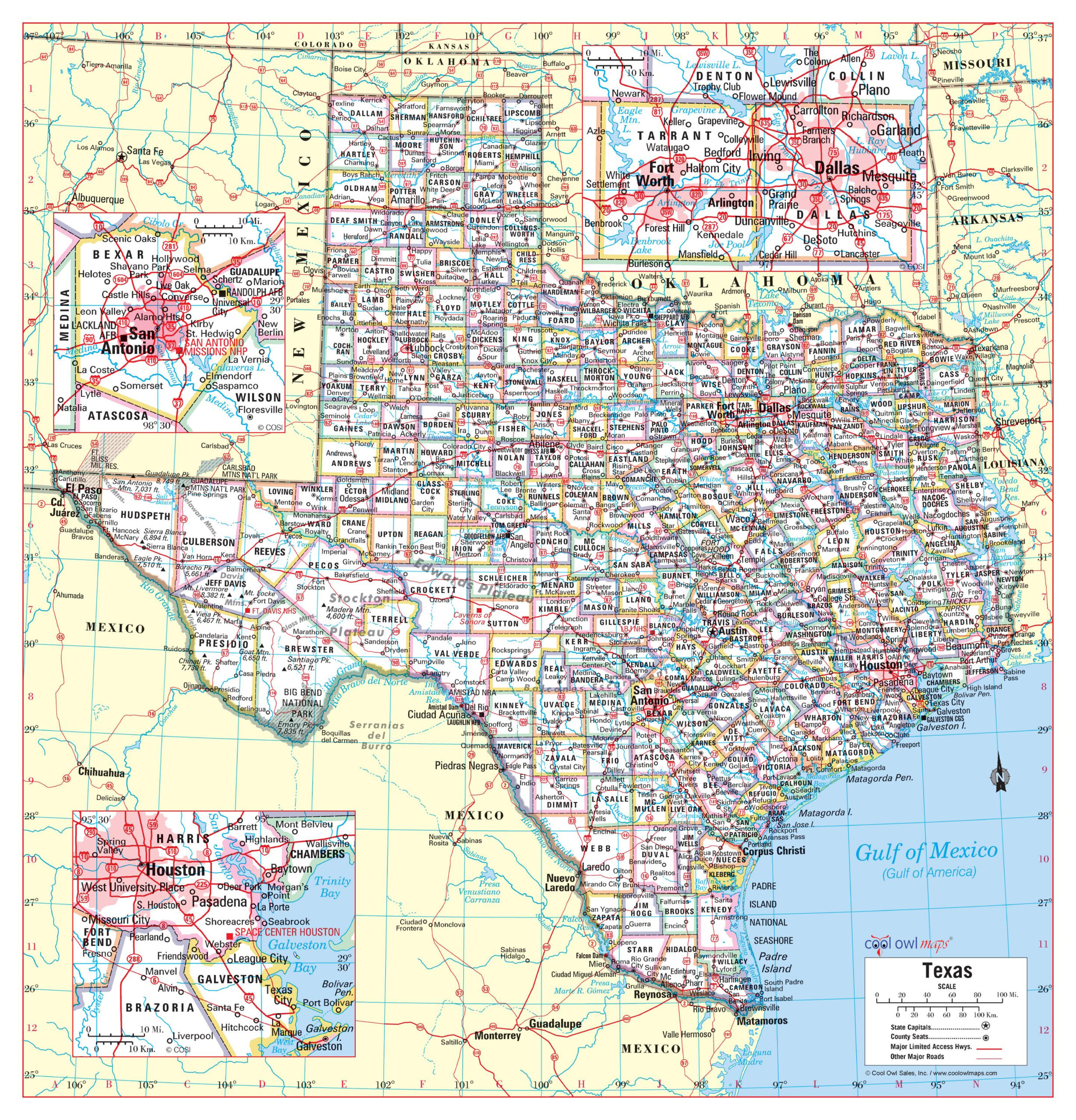 Texas State Wall Map Large Print Poster - Etsy within Cool Printable Map of USA For A Ca-Texas Roadtrip