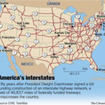 The Interstate Highway System At 50 / America In Fast Lane With No Throughout Usa Interstate Road Map 1955