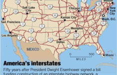 The Interstate Highway System At 50 / America In Fast Lane With No throughout Usa Interstate Road Map 1955