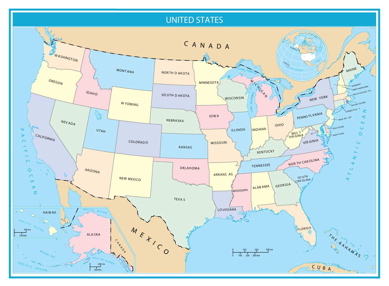 The United States Map Collection: 30 Defining Maps Of America pertaining to Printable Colored Map of USA