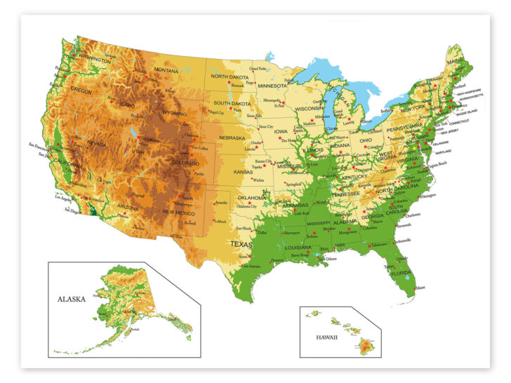 USA Map Topographic Printable USA Map Topographic Printable