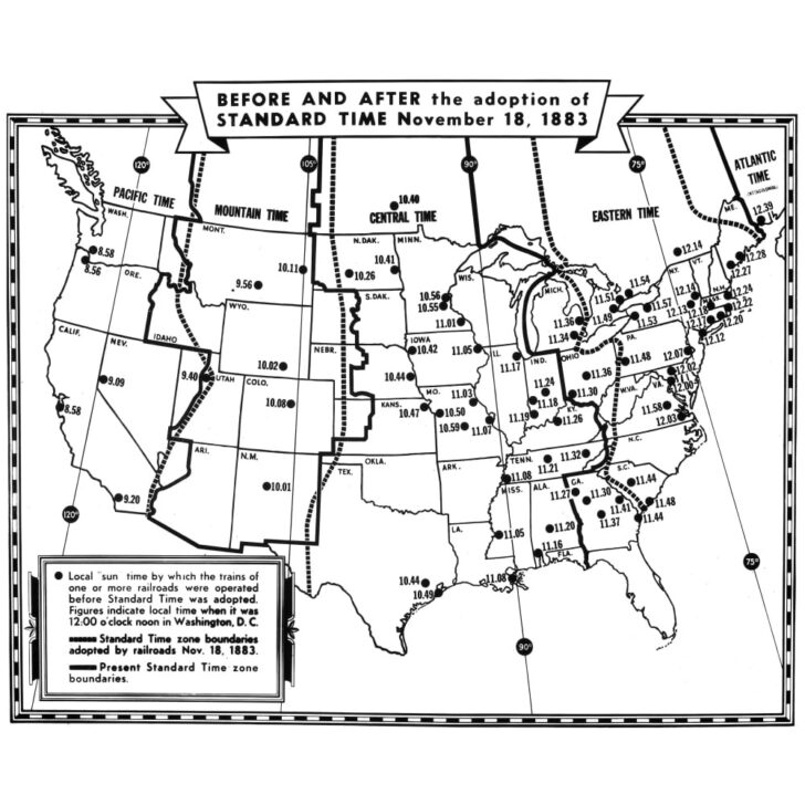 USA Time Zone Map Printable Black and White