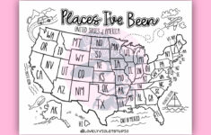 U.s. Map Coloring Page Digital Download, "Places I'Ve Been" U.s. regarding Printable USA Coloring Map