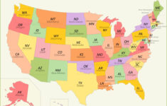U.s. State Abbreviations Map - Ontheworldmap inside Map of USA Abbreviated Printable