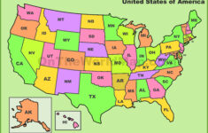 U.s. State Abbreviations Map - Ontheworldmap within Map of USA Abbreviated Printable
