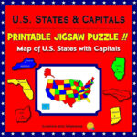 U.s. States Map   Printable Jigsaw Puzzle   States Capitals With Printable Map Of USA Jigsaw Puzzle