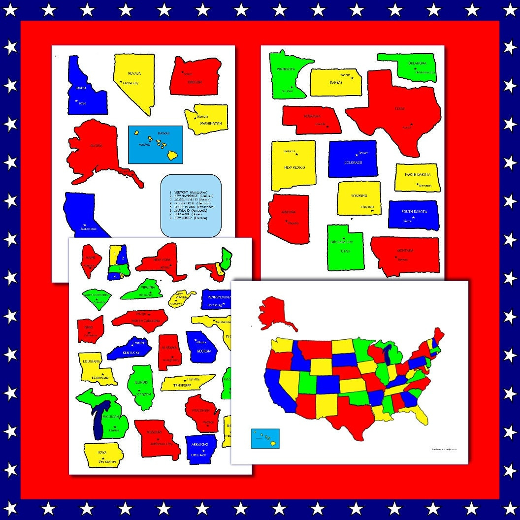 U.s. States Map - Printable Jigsaw Puzzle - States Capitals with Printable Usa Map Puzzle