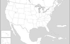 United States Blank Map intended for Mexico and USA State Map Black and White Printable