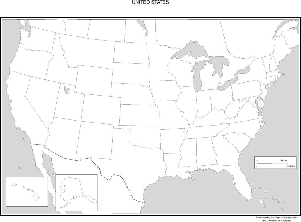 Western USA States Blank Printable Map | Printable Map Of USA