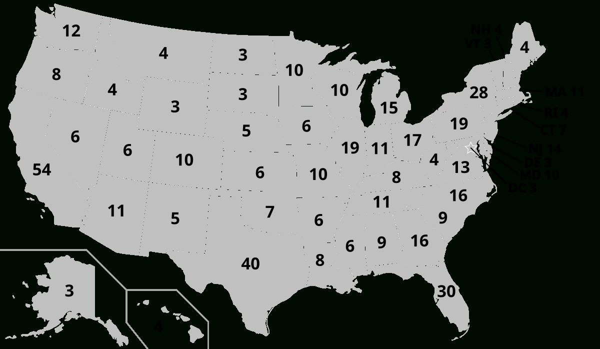 United States Electoral College - Wikipedia for Blank Map Of Usa Names Electoral Votes Printable