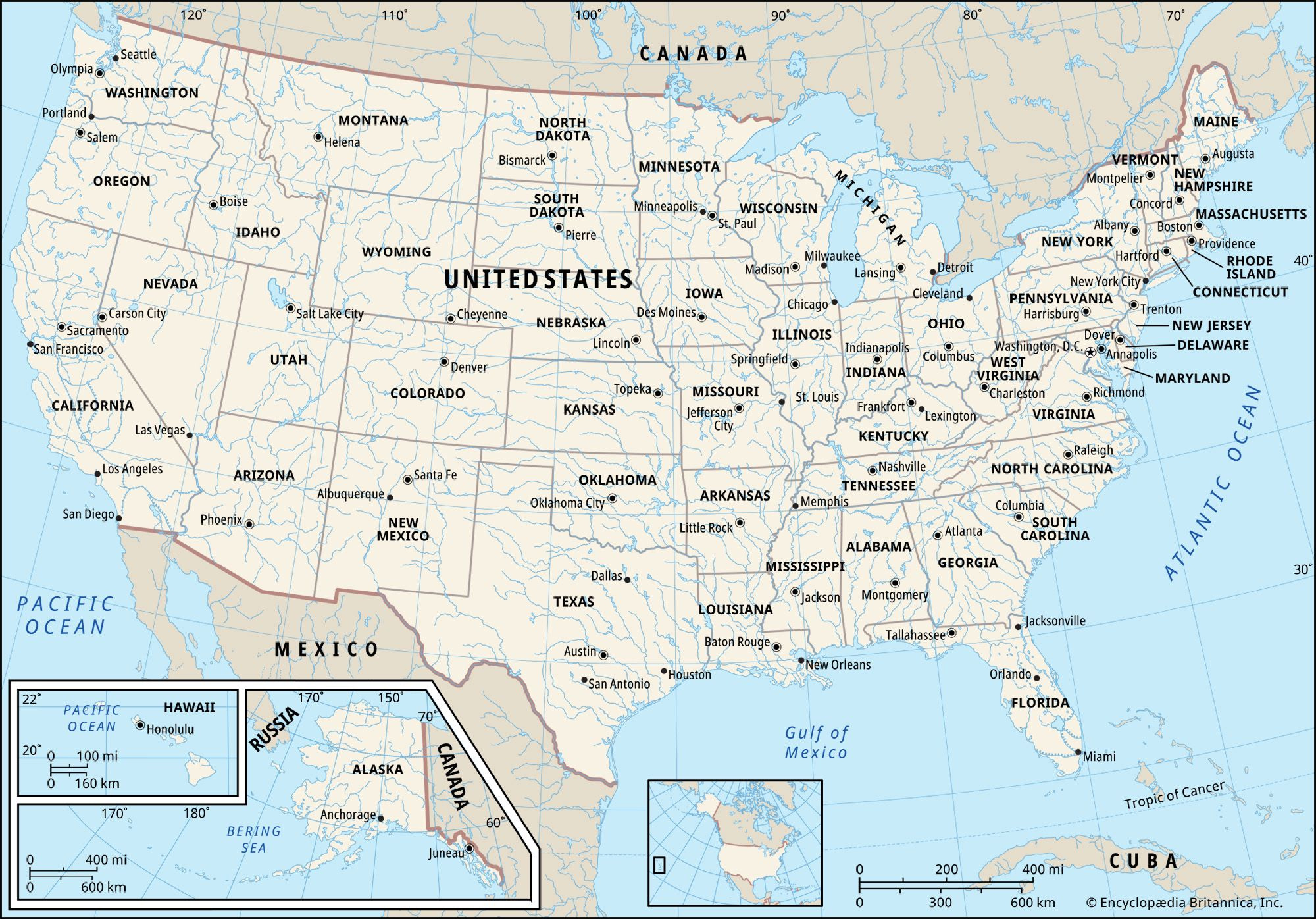 United States | History, Map, Flag, &amp;amp; Population | Britannica pertaining to Usa Map With Surrounding Bodies Of Water