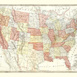 United States Map 1883, Vintage United States Map, Old United Within Usa Map 1883 Printable