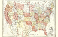 United States Map 1883, Vintage United States Map, Old United within Usa Map 1883 Printable