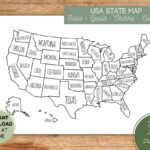 United States Map L Color L Coloring L Printable Usa Us Sales Map For 8X10 Printable Map Of Usa