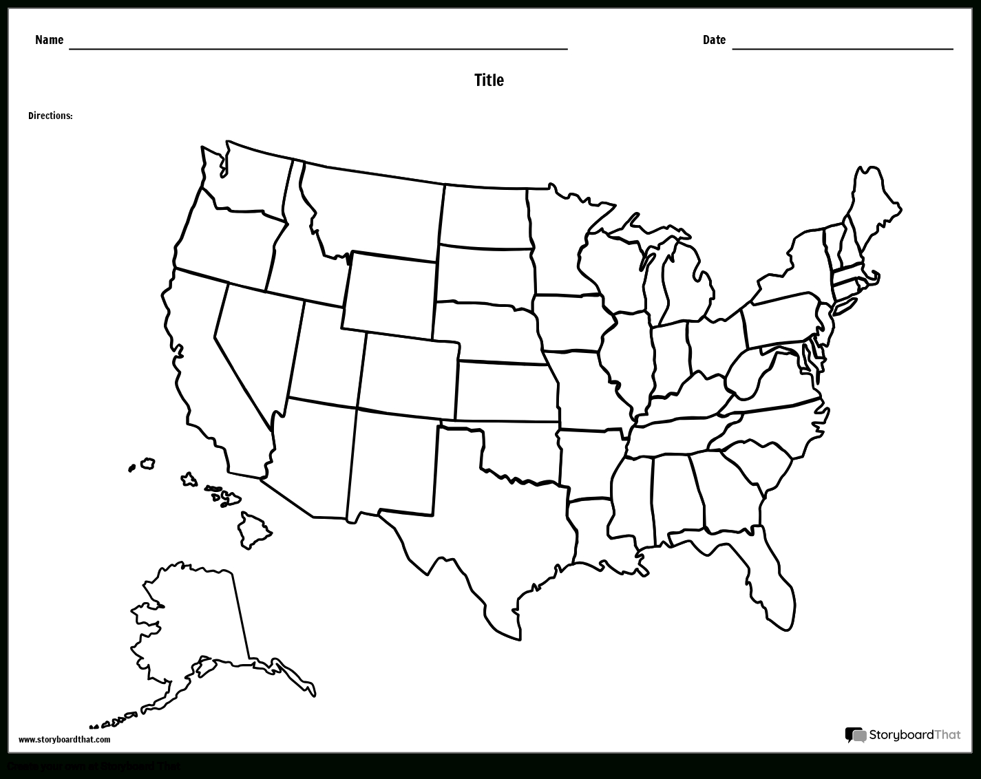 United States Map Storyboard Von Worksheet-Templates for Map Of Usa Template Blank Printable