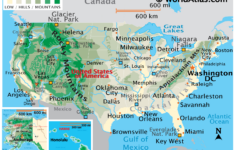 United States Map - World Atlas in USA Map with Surrounding Bodies of Water