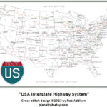 Us Interstate Road Landkarte Kreuzstich Muster (Pdf Download For Usa Interstate Highway Map