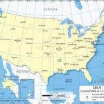 Us Latitude And Longitude Map With Cities Within USA Map With Latitude And Longitude Lines