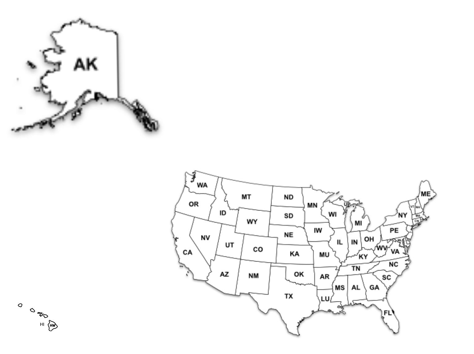 Us Map But With Alaska And Hawaii Included, And Shown Accurately in Printable Map Of Usa With Alaska And Hawaii
