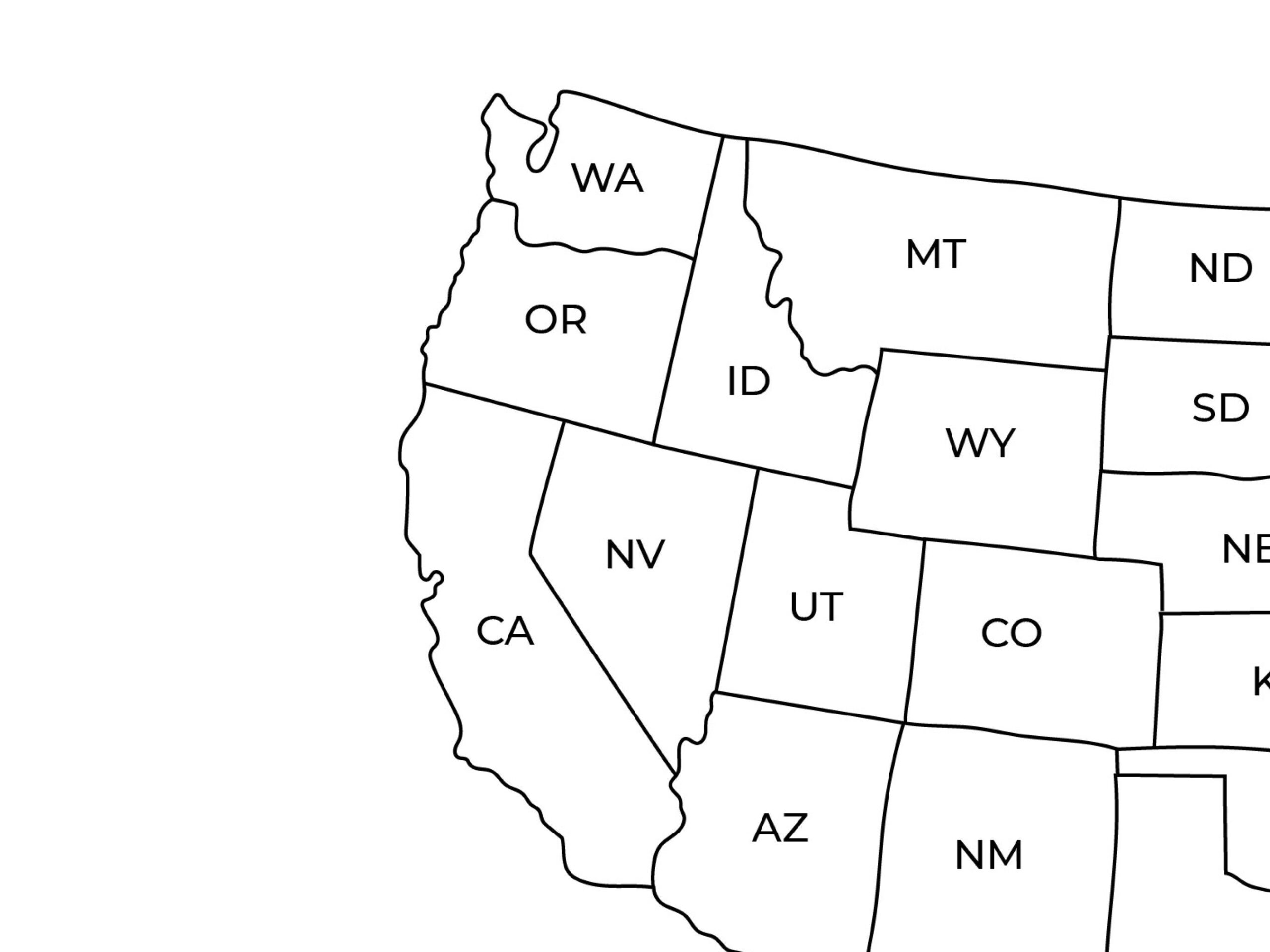 Us Map With State Names | Printable | Contiguous Usa + Alaska for Printable Outline Map of USA with State Names