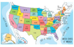 Us Maps To Print And Color - Includes State Names, At inside Printable USA Map For Kids