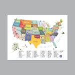 Us National Parks Karte: Abenteuer, Kinderzimmer Dekoration Intended For National Parks Map USA Printable