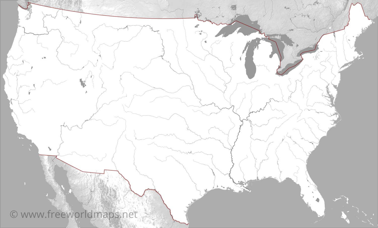 Us Rivers Map inside Printable Map of the Rivers of the USA