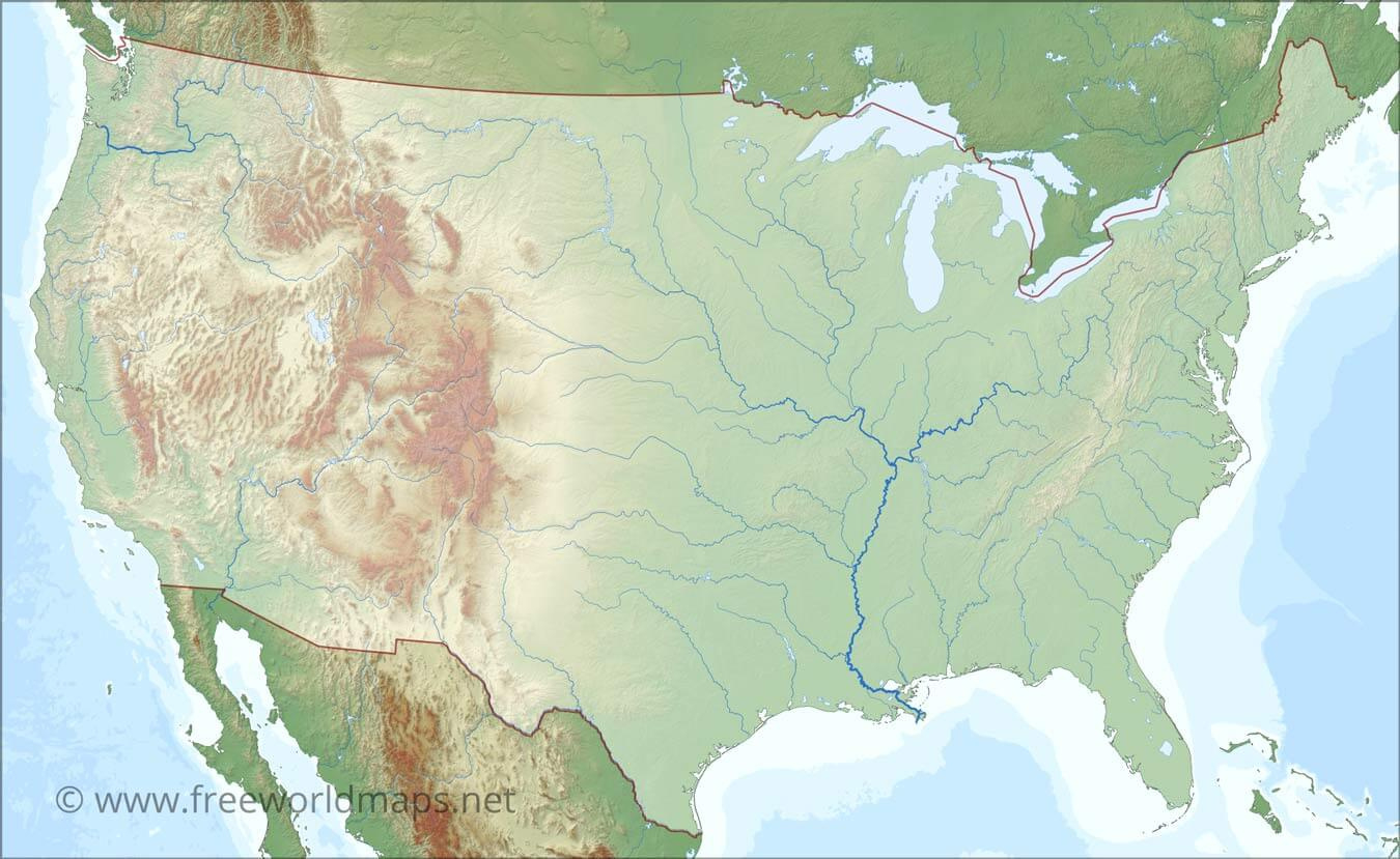 Us Rivers Map within Printable Map Of The Rivers Of The Usa