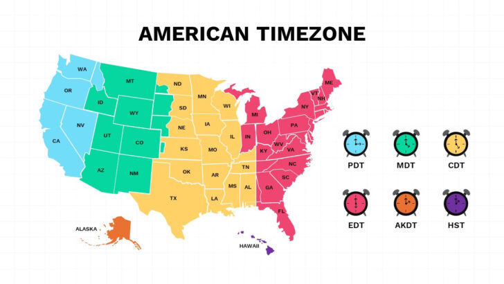 Map of Time Zones USA Printable Map of Time Zones USA Printable