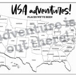 Usa Adventures Map, Usa Karte, Usa Karte, Staaten, Die Wir Besucht With Regard To Printable Tour Map USA