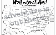 Usa Adventures Map, Usa Karte, Usa Karte, Staaten, Die Wir Besucht with regard to Printable Tour Map USA
