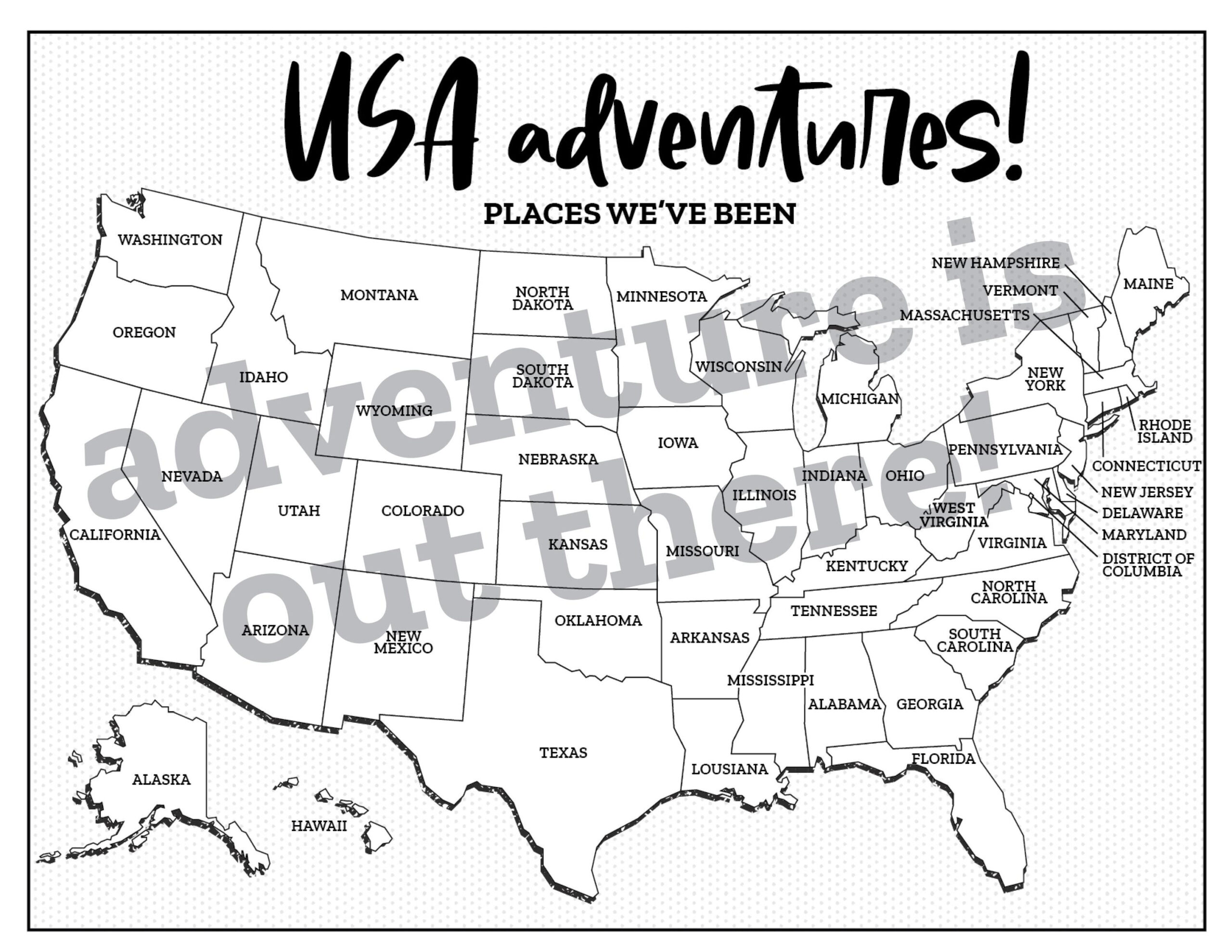 Usa Adventures Map, Usa Karte, Usa Karte, Staaten, Die Wir Besucht with regard to Printable Tour Map USA