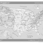 Usa General Reference (Black And White) Laminated Wall Map | Ebay Regarding Printable Black And White Map USA With Large Cities