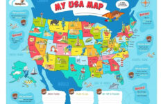 Usa Map For Kids Educational Interactive Poster 24 X 24 Inch Looks intended for Printable East Coast Map Usa For Kids