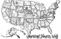 Usa Map Of State Flowers – Free Promotional Material For American throughout Usa Map Coloring Page Free Printable