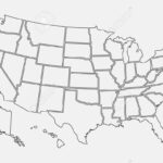 Usa Map Outline. United States Vector Blank Map. Us Line Map For Printable Map Outline Of USA