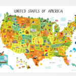 Usa Map, United States Map, Usa, Kids Map, Map Of Usa, Us Map Within Printable USA Map For Kindergarten