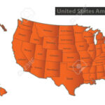 Usa Map With Alaska And Hawaii Orange Separate States Individual Pertaining To Printable Map Of Usa With Alaska And Hawaii