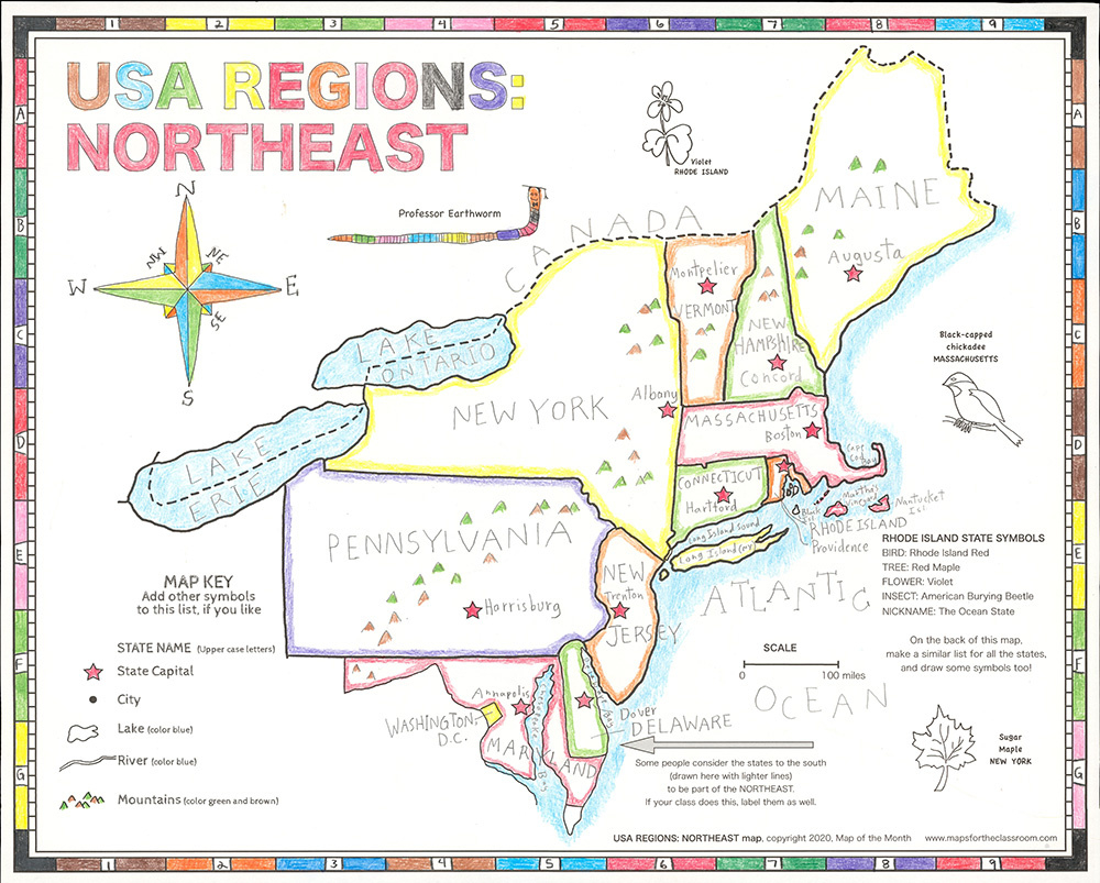 Usa Regions – Northeast with Free Printable Map Of Northeast Usa