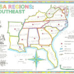 Usa Regions – Southeast Intended For Printable Map Of Usa With Compass Rose