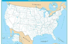 Usa Rivers And Lakes Blank Map Glossy Poster Picture Photo Print regarding Printable Map of USA with Lakes and Rivers