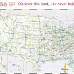 Usa Road Map Within Map Of USA With Highways And Cities Printable