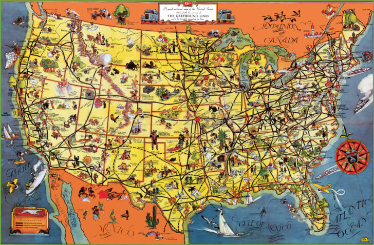 Tourist Map of USA Printable