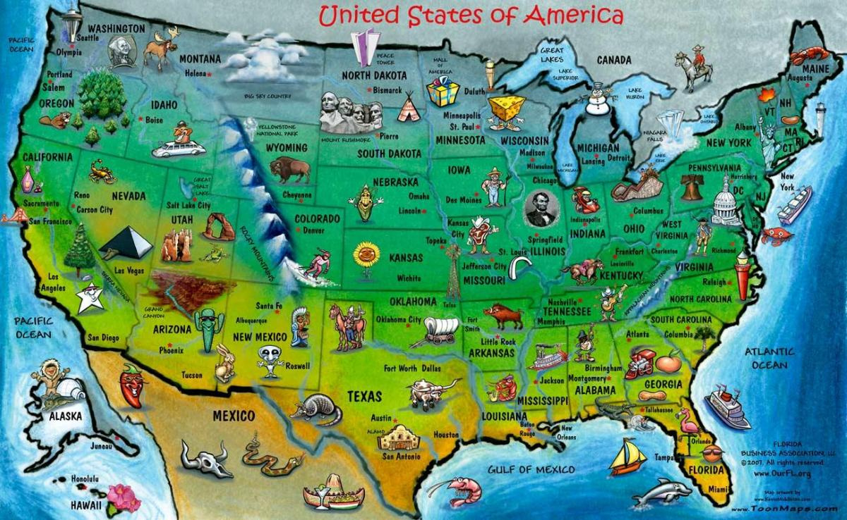 Usa Tourist Map - Tourist Map Of Usa (Northern America - Americas) regarding Tourist Map Of Usa Printable