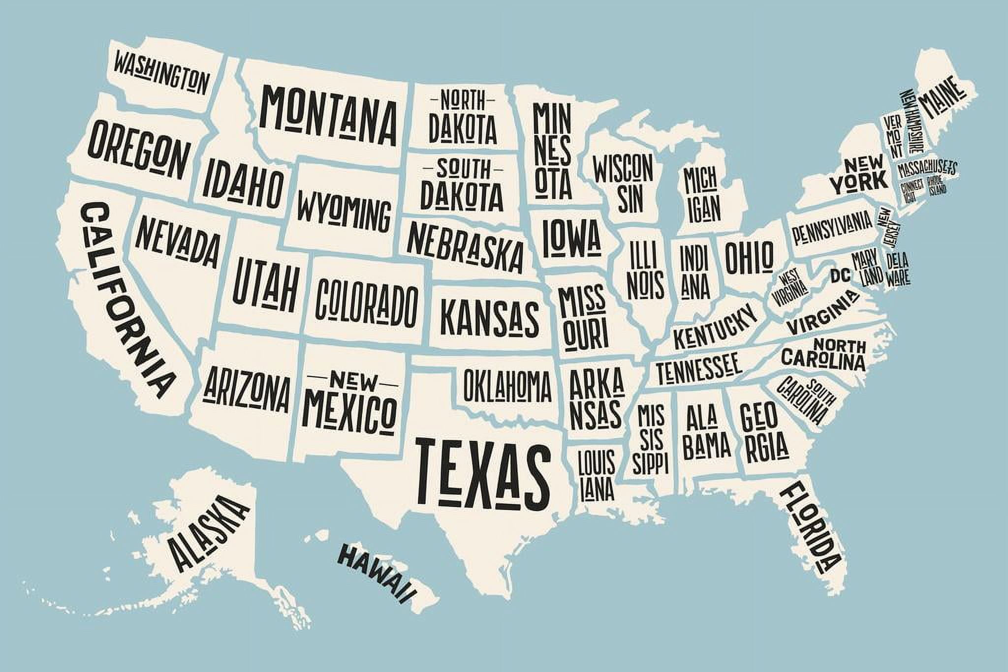 Usa United States Map States With State Names Decorative Travel for Cool Printable Map of USA For A Ca-Texas Roadtrip
