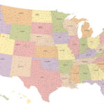Usa With Counties Map | Digital Vector | Creative Force For Printable Map Counties Of USA